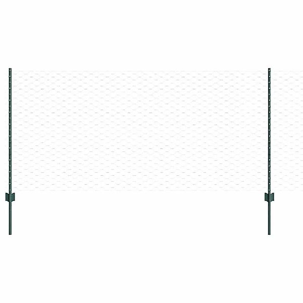 vidaXL Zaun mit Pfosten Grün 1 x 10 m Stahl und PVC 3336683 günstig online kaufen