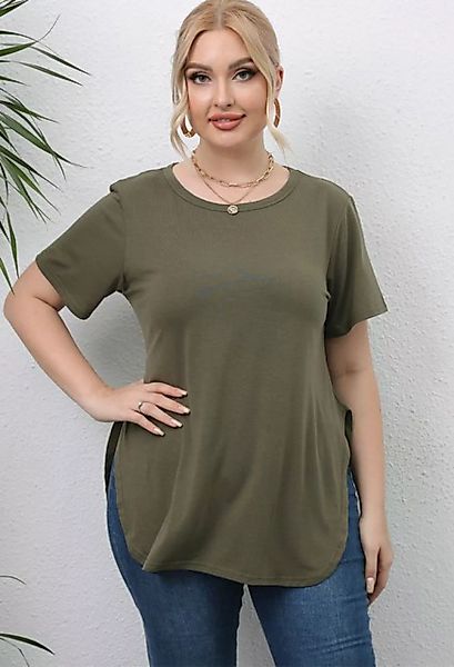 SEGUEN T-Shirt Kurzarm-T-Shirt mit Rundhalsausschnitt und Schlitz (Modetren günstig online kaufen