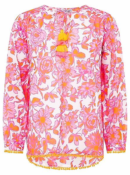 Zwillingsherz Shirtbluse "Schmetterling" mit Blumenmuster, Tasseln günstig online kaufen