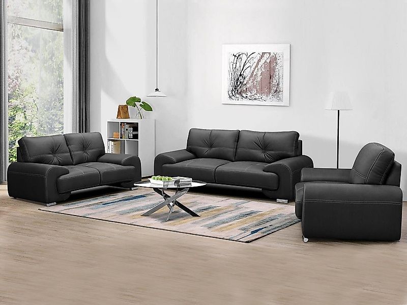 Beautysofa Polstergarnitur Maxime lux, (Sessel + Zweisitzer + Dreisitzer au günstig online kaufen