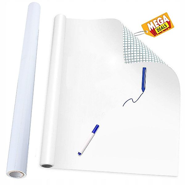 MEGADEALS Wandtafel Whiteboardfolie Klebefolie Tafelfolie beschriftbar günstig online kaufen