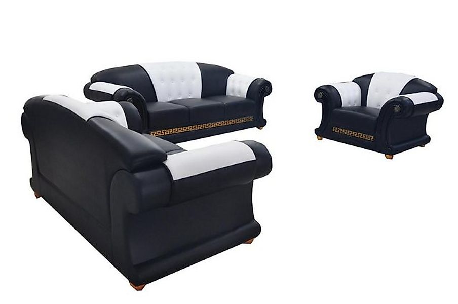 JVmoebel Sofa Klassische Leder Sofagarnitur 321 Gruppe Polster Sitz Garnitu günstig online kaufen