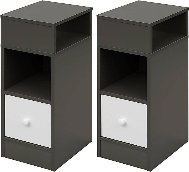 EUGAD Nachttisch (2-St), mit 2 offenen Ablagen 1 Schublade, Holzwerkstoff günstig online kaufen