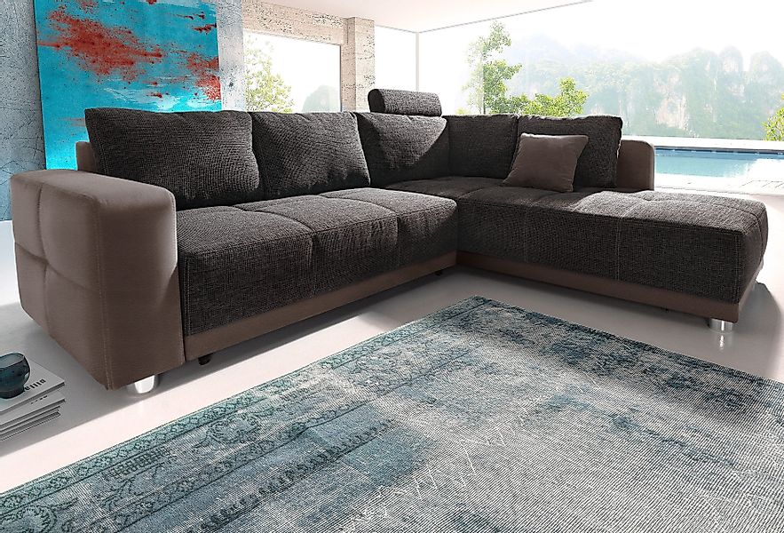Jockenhöfer Gruppe Ecksofa "Orlando L-Form" mit Bettfunktion, Bettkasten un günstig online kaufen