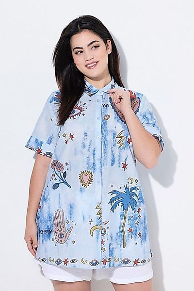 Angel of Style Hemdbluse Hemdbluse A-Linie "Augen"-Patchprint günstig online kaufen