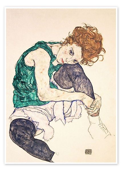 Posterlounge Poster Egon Schiele, Sitzende Frau günstig online kaufen