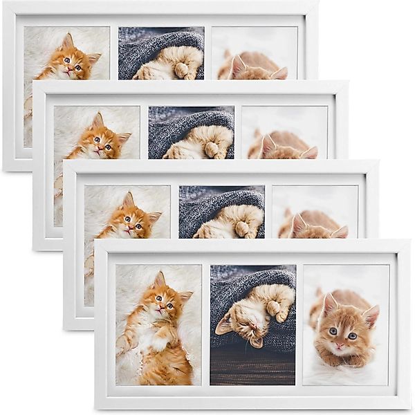 Bomoe Galeria Bilderrahmen 3 Bilder 10x15cm Weiß 4tlg günstig online kaufen