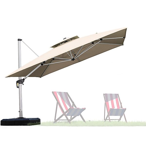 PURPLE LEAF Sonnenschirm Quadratischer Außenbereich Alu günstig online kaufen