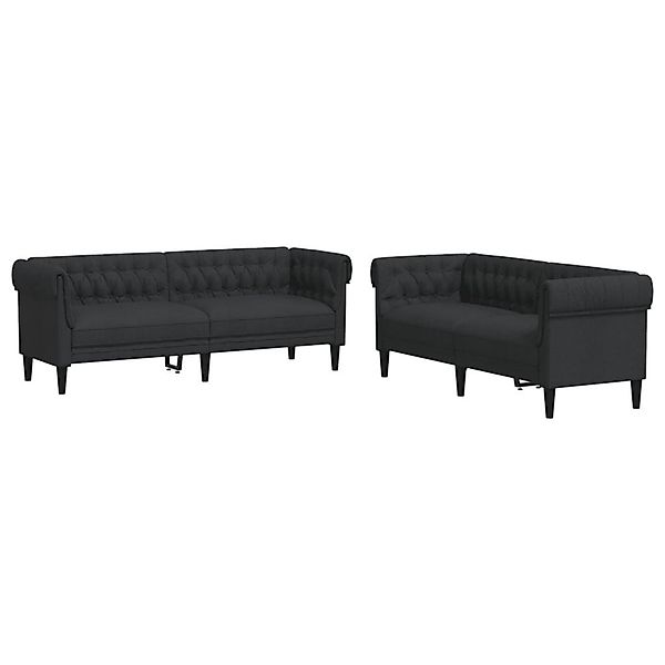 vidaXL Sofa 2-tlg. Sofagarnitur Schwarz Stoff günstig online kaufen