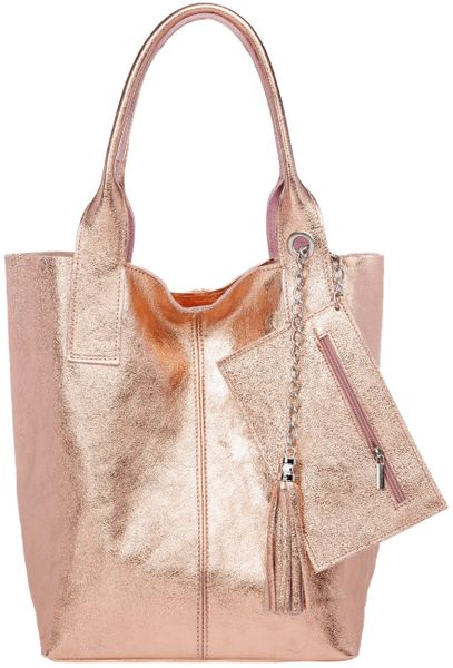 Caspar Schultertasche große Wildleder Shopper Damen günstig online kaufen
