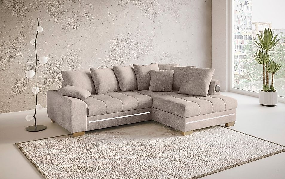 Mr. Couch Ecksofa »Nikita II, L-Form«, mit Kaltschaum, RGB-LED, Soundsystem günstig online kaufen