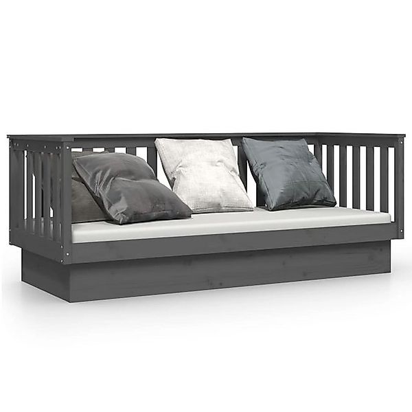 vidaXL Bett, Tagesbett Grau 75x190 cm Massivholz Kiefer günstig online kaufen
