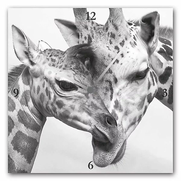 queence Wanduhr "Giraffen", eckig, Acrylglas, Tiermotiv, Giraffen günstig online kaufen