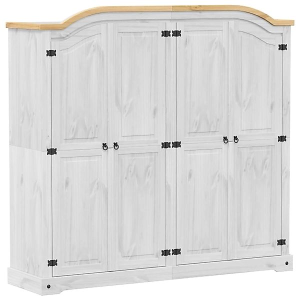 vidaXL Kleiderschrank Corona Weiß 194x52x186 cm Massivholz Kiefer 4012163 günstig online kaufen