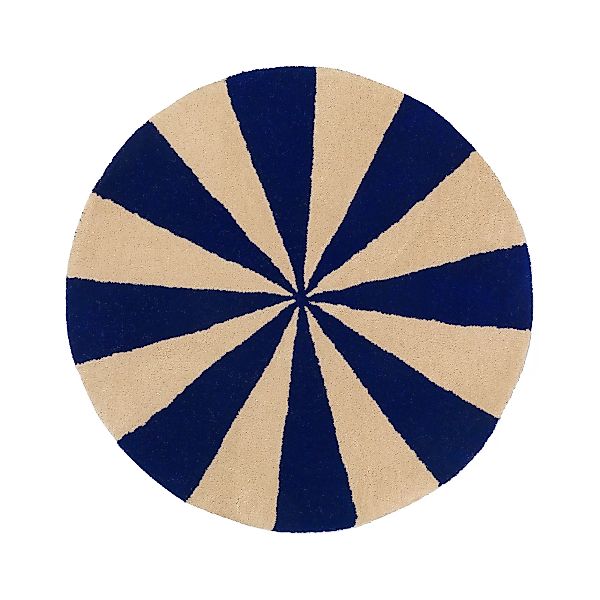 Teppich Arch Small textil blau / ø 70 cm - Handgetuftete Wolle - Ferm Livin günstig online kaufen