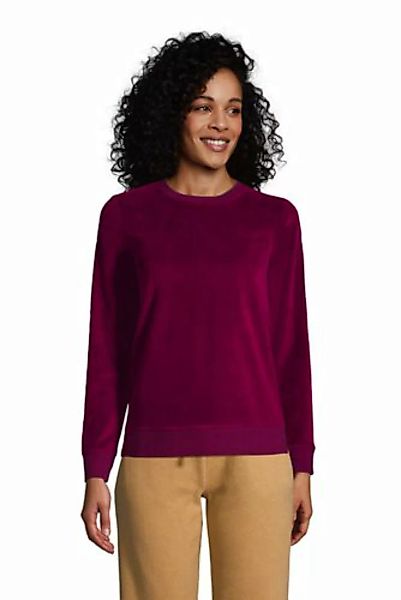 Sweatshirt aus Velours, Damen, Größe: 48-50 Normal, Lila, Baumwolle, by Lan günstig online kaufen