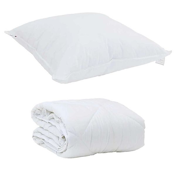 vidaXL Ganzjahresbettdecke mit Kissen 2-Tlg Weiß Mikrofaser 3376550 günstig online kaufen