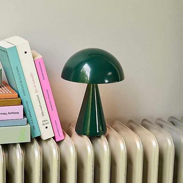 HÜBSCH LED-Akku-Tischleuchte Mush, dunkelgrün, Höhe 20 cm günstig online kaufen