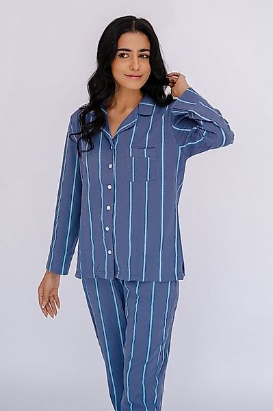 SNOOZE OFF Pyjama langarm Schlafanzug im Streifendesign (2 tlg., 1 Stück) m günstig online kaufen
