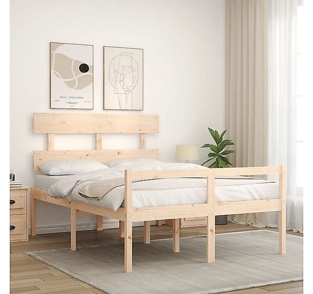 vidaXL Bett Seniorenbett mit Kopfteil 140x200 cm Massivholz günstig online kaufen