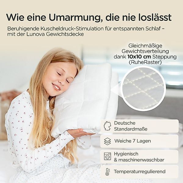 Lunova Gewichtsdecke für Kinder, Füllung: hypoallergene günstig online kaufen