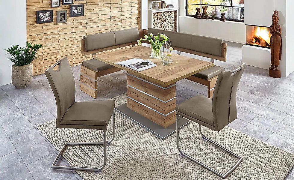 Eckbank  Mira ¦ braun ¦ Maße (cm): B: 205 H: 89 T: 155.0 Bänke > Eckbänke - günstig online kaufen