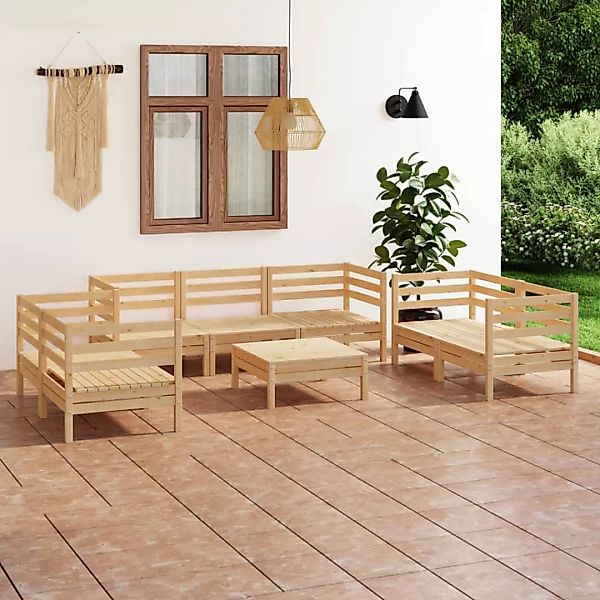 8-tlg. Garten-lounge-set Massivholz Kiefer günstig online kaufen