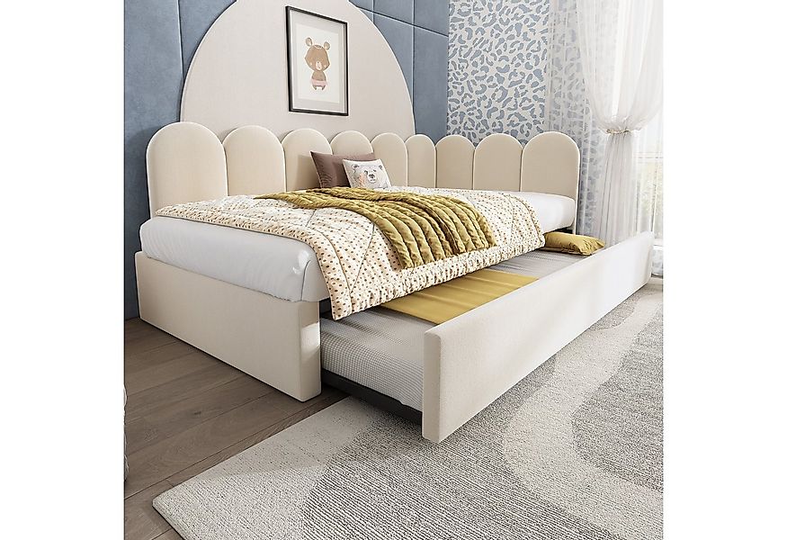 Merax Daybett 90x200cm mit Ausziehbett 90x190cm (1 tlg), Polsterbett Samt T günstig online kaufen