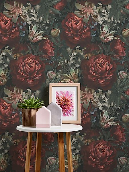 Bricoflor Lila Tapete mit Blumen Nostalgisch Vintage Blumentapete aus Vlies günstig online kaufen