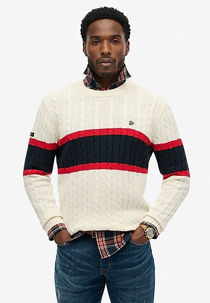 Superdry Strickpullover Cotton Stripe Cable Jumper günstig online kaufen