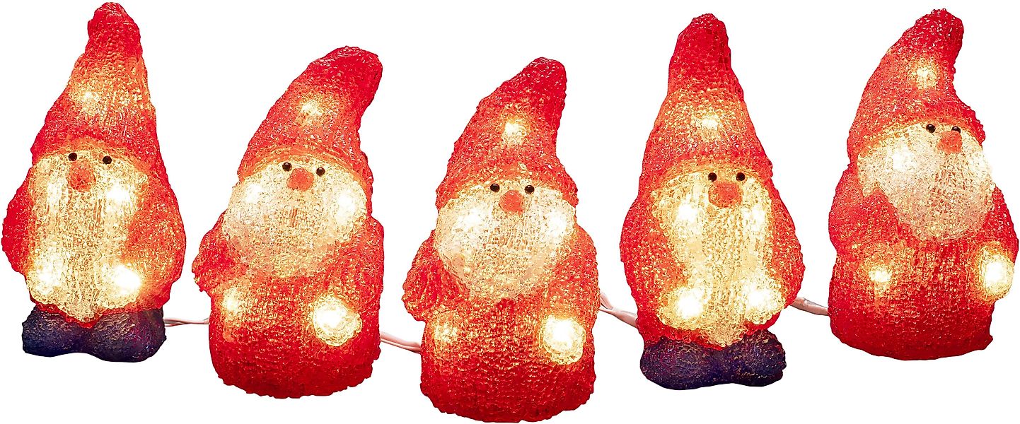 KONSTSMIDE LED Dekofigur "LED Acryl Weihnachtsmann, 5er-Set, 40 warm weiße günstig online kaufen