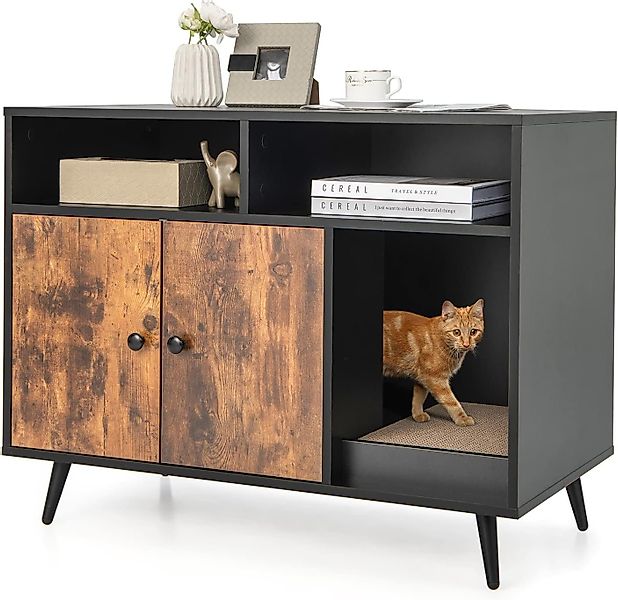 KOMFOTTEU Tierhaus 2 in 1 Katzenschrank, günstig online kaufen