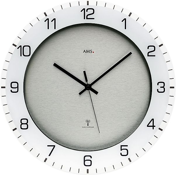 AMS Funkwanduhr (Quarzuhr, Wanduhr, Made in Germany, Wohnzimmer, Küche, Arb günstig online kaufen