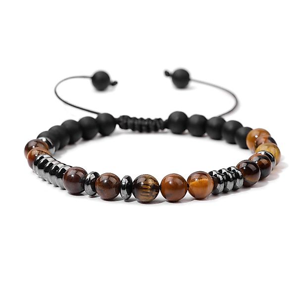 KARMA Perlenarmband Armschmuck Naturstein Schwarz Braun günstig online kaufen