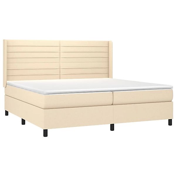 vidaXL Boxspringbett mit Matratze & LED Creme 200x200 cm Stoff 3138426 günstig online kaufen
