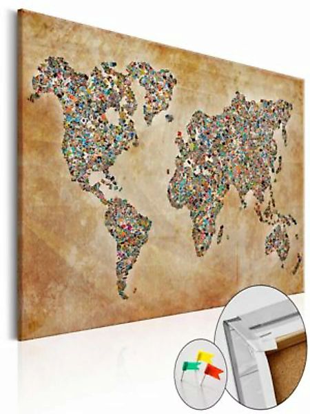 artgeist Pinnwand Bild Postcards from the World [Cork Map] beige Gr. 90 x 6 günstig online kaufen