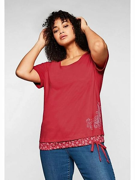 Sheego T-Shirt Große Größen in 2-in-1-Optik mit Print und Tunnelzug günstig online kaufen