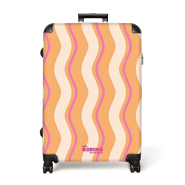 NoBoringSuitcases.com© Hartschalen-Trolley Wellenförmige Streifen in Orange günstig online kaufen