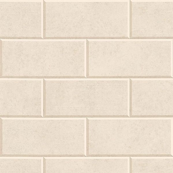 PROFHOME 343221-GU Stein Kacheln Tapete Uni Matt Beige Creme 7,035 m2 0,70 günstig online kaufen