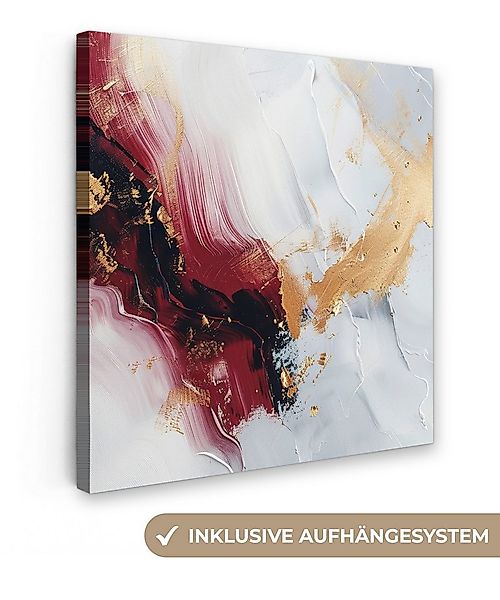 OneMillionCanvasses® Leinwandbild Rot - Abstrakt - Gold - Modern, Fotodruck günstig online kaufen