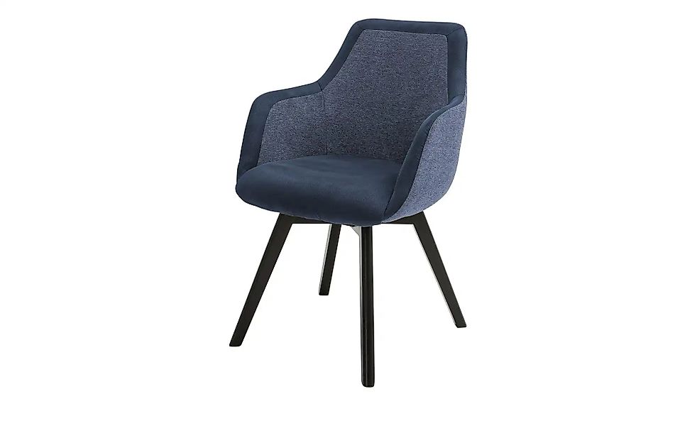 Dine + Mine Armlehnstuhl mit Massivholzgestell Corby ¦ blau ¦ Maße (cm): B: günstig online kaufen