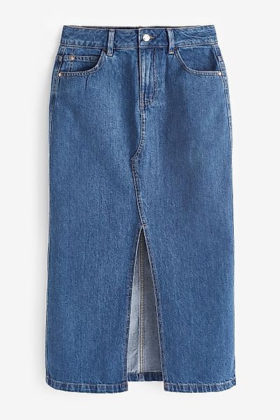 Next Jeansrock Denim-Midirock mit Vorderschlitz – günstig online kaufen