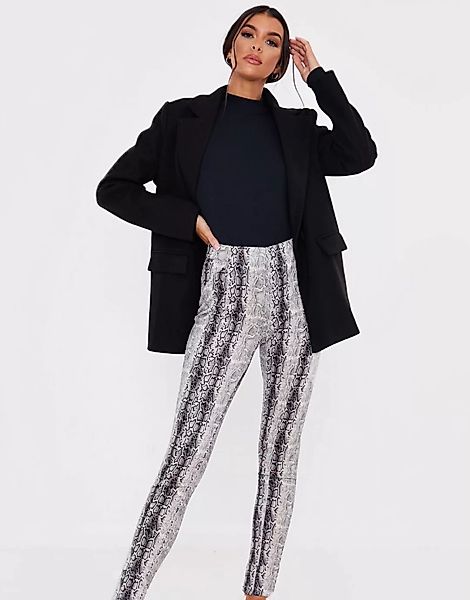 In The Style x Lorna Luxe – Eng geschnittene Hose in Schlangenlederoptik-Me günstig online kaufen