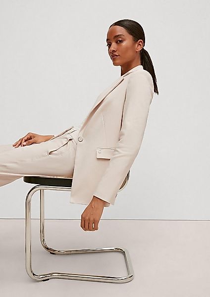 comma Jackenblazer Indoor-Blazer Taillierter Blazer aus Baumwollmix günstig online kaufen