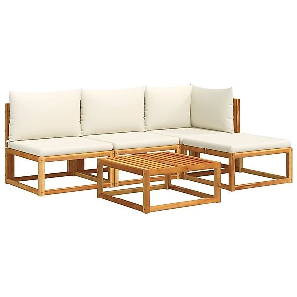 vidaXL Loungesofa 5-tlg. Gartensofa-Set mit Kissen günstig online kaufen