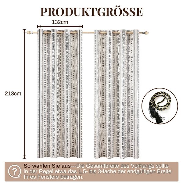 BTTO V&G Outdoorvorhang 2er-Set Vorhänge Boho günstig online kaufen