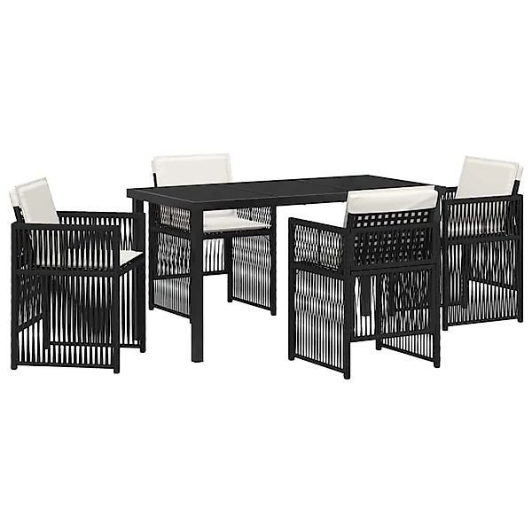 vidaXL Garten Essgruppe 5-Tlg Schwarz Poly Rattan 3380646 günstig online kaufen