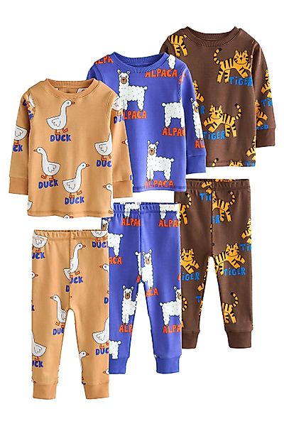 Next Pyjama 3er-Pack Langarm-Schlafanzüge (6 tlg) günstig online kaufen