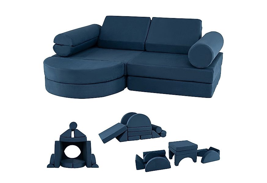 COSTWAY Kindersofa, 13 Teile, modulares Spielsofa-Set mit abnehmbarer Bezüg günstig online kaufen