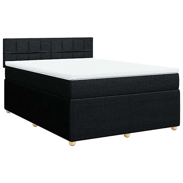 vidaXL Boxspringbett mit Matratze Schwarz 140x190 cm Stoff 3287453 günstig online kaufen